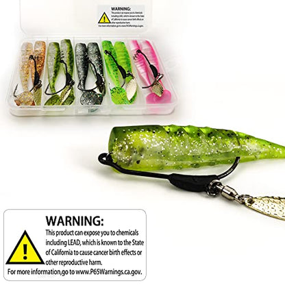 Soft Fishing Lures Shad Minnow Swimbaits, Pre-Rigged Jig Heads Paddle Tail Swim Baits for Bass, Trout, Walleye, Crappie, Sinking Jigs Bait for Saltwater Freshwater, Fishing Gifts for Men - color: B3-15pcs-3.5"-3/16oz