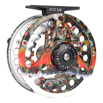M MAXIMUMCATCH Maxcatch ECO Large Arbor Fly Fishing Reel (3/4wt 5/6wt 7/8wt) and Pre-Loaded Fly Reel with Line Combo - color: Brook Trout (Without Line), size: 5/6 weight
