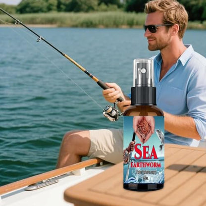 Fish Attractant Liquid | 60ml Sea Earthworm Fishing Agent | Bass Bait Scent Attractant | for Bass Catfish Grouper Rivers Reservoirs Black Pits Dad Husband Boyfriend Men