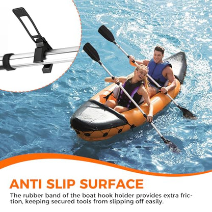 ETZ Boat Hook Holder Replacement for SOF-LOC, 4 Pack | Fits 3/4" to 2" Diameter, Black Rubber, Quick Release Oar & Pole Clips, For Gaff, Paddle, Anchor, Boat Net, Marine Grade