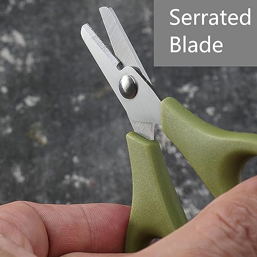 Fishing Fishing Scissors for Braided Line, Fishing Line Cutter Saltwater and Freshwater, Fishing Serrated Shears with Split Ring Function, 4.3” Blue - color: Blue