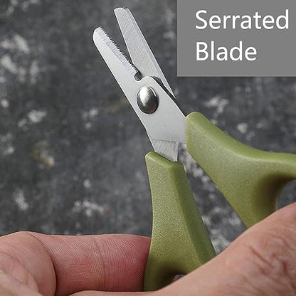 Fishing Fishing Scissors for Braided Line, Fishing Line Cutter Saltwater and Freshwater, Fishing Serrated Shears with Split Ring Function, 4.3” Blue - color: Blue