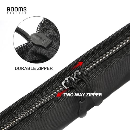 Booms Fishing PB1 Fishing Rod Case, Portable Folding Fishing Pole Case, Fishing Spinning Rod Bag, Store Up to 2 Fishing Poles with Reels, 4.4ft/53inch