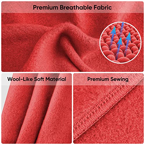 TICONN Neck Gaiter Face Cover Scarf, Neck Warmer Breathable Sun & Wind-proof for Skiing Fishing Hiking Cycling - color: Candy Red-2pk, style: Fleece