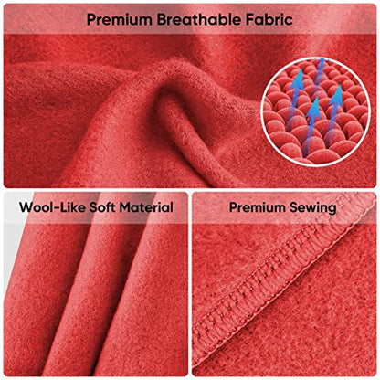 TICONN Neck Gaiter Face Cover Scarf, Neck Warmer Breathable Sun & Wind-proof for Skiing Fishing Hiking Cycling - color: Candy Red-2pk, style: Fleece