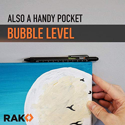 RAK Multitool Pen - Multi-Tool Pen Set 11 in 1, LED Light, Screwdrivers, Level, Ruler, Bottle Opener, and Stylus. Cool Gadgets Gifts for Men, Dad, EDC Tactical Pen Tool, Gift-Ready Box, Pack of 2 - size: Pocket Size (2 count), style: Multitool Pen Set