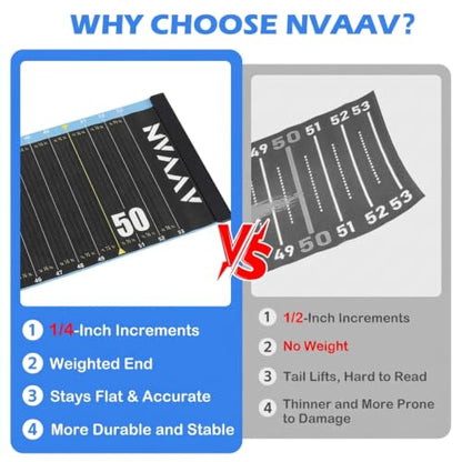 53in Fish Ruler, 1/4 Inch Increments Fish Measuring Tape, Waterproof Fishing Ruler with Bump Board, Portable Fishing Measurement Tool for Boat, Kayak, Coolers, Yacht and Workbench