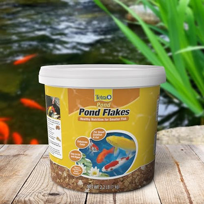 Tetra Pond Flakes Complete Nutrition for Smaller Pond Fish, Goldfish and Koi Fish, 2.2 Pounds - size: 2.2 Pound (Pack of 1), style: Original