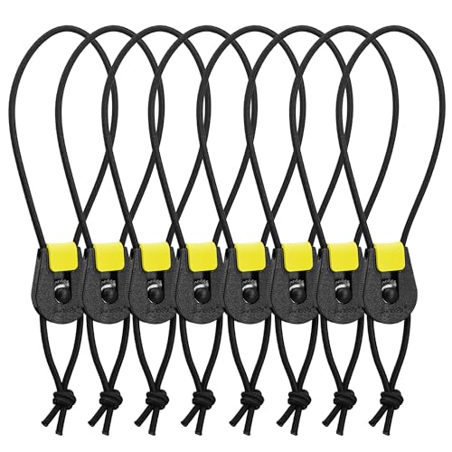 SAMSFX Fishing Rods Belt Stretchy Wrap Pole Straps Elastic Cable Ties for Casting, Spinning & Fly Rods - color: 4pcs, Black & Yellow