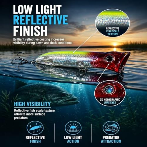 Topwater Popper Fishing Lure for Bass Pike 0.39oz 3.1in Floating Surface Bait with Loud Splashing Cup Mouth - color: color2