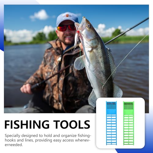 2PCS Fishing Hook Holder,Fishing Line Holder,Fishing Rod Hook Keeper,Plastic Double Side Spring Hooks,Storage Catch Holder for Storing Fish Line Winding Board