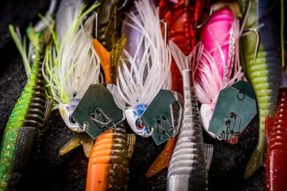 6th Sense - Jigsaw Bladed Jig for Bass Fishing, Vibrating Swim Jig, Reaction Bite Bait - color: Green Pumpkin Pro, size: 3/8oz.