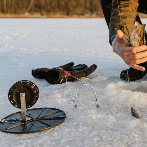 12pcs Fishing Wire Leader : Heavy Duty Leader Rigging Tackle for Pike Muskie Walleye - Anti-Bite Fishing Wire Leash with Swivels Snap for Saltwater Freshwater