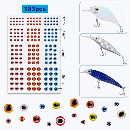Unpainted Fishing Lures Making Kit, 286pcs DIY Lure Blank Crankbaits Minnow Hard Bait Set with Treble Hooks,Split Rings,3D Eyes,Fishing Lure Stickers Pliers DIY Fishing Tackle - style: 286pcs Kit