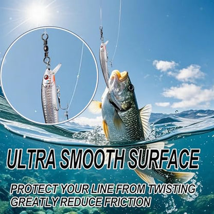 Fishing Barrel Swivels, 250pcs Fishing Swivels for Salwater Freshwater, High Strength Fishing Tackle Leader Line Lure Connector