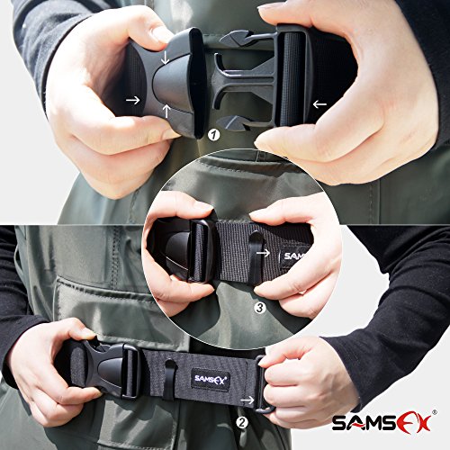 SAMSFX 2" Adjustable Fishing Wader Belt Duty Wading Belts Fits to 55" Waist Straps