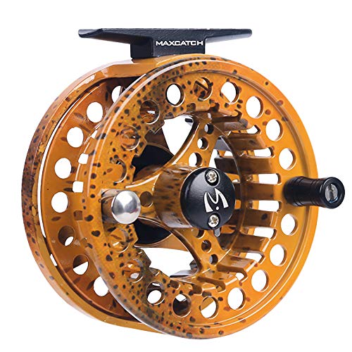 M MAXIMUMCATCH Maxcatch ECO Large Arbor Fly Fishing Reel (3/4wt 5/6wt 7/8wt) and Pre-Loaded Fly Reel with Line Combo - color: Brown Trout (Without Line), size: 5/6 weight