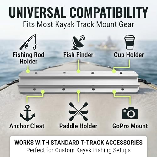 8-Inch Aluminum Kayak Gear Track with Mounting Hardware, 2 Pack