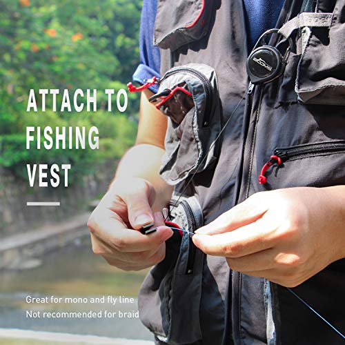 Booms Fishing FC2 Fishing Knot Tying Tool, Fly Fishing Line Cutter, Fishing Clippers with Retractor - color: Black