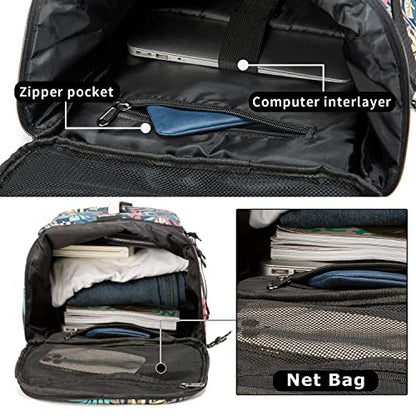 Gym Duffle Bag Waterproof black Laptop Backpack Suitable for Hiking, Fishing, Travel 40L Large Capacity Trendy Cool Lightweight Backpack for Men and Women (Black)… - color: Black
