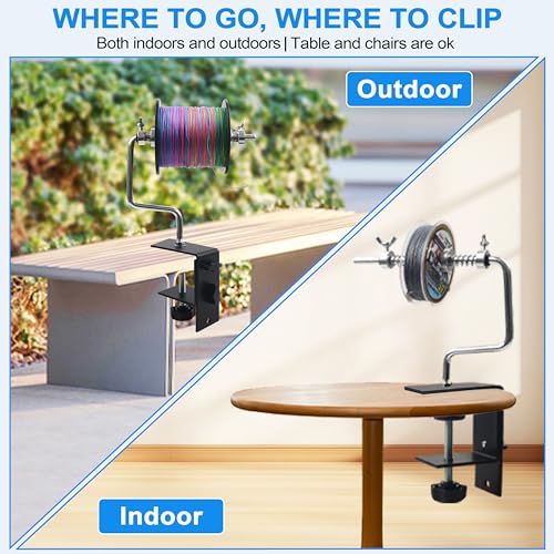 Fishing Line Spooler Portable Fishing Reel Spooler Adjustable Stable Fishing Line Winder Spooler Machine with Clamp Suction Cup Base Spooling Station System for Spinning Casting Reels - color: Style B-With Clamp