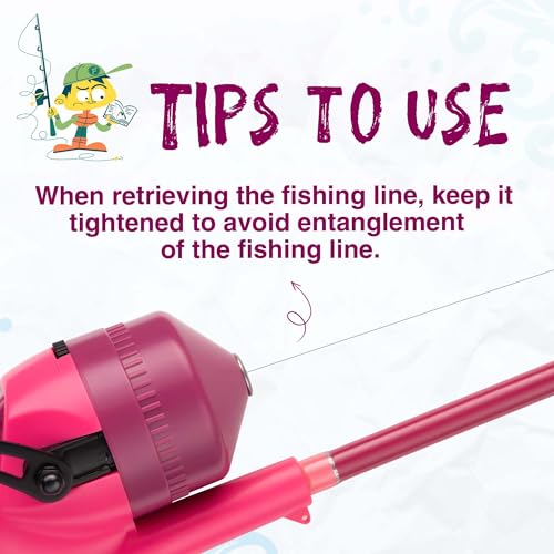 Kids Fishing Pole, Telescopic Fishing Rod, Toddler Collapsible Fishing Rod and Reel Combo with Tackle Box, Fishing Line, Bobber, and Soft Lures for Boy, Girl, Youth, Beginner, Over 4 Years Old - color: pink+blue+orange