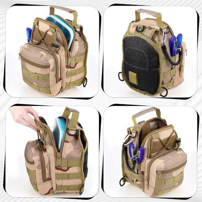 Sosation 134 Pcs Fishing Tool Fishing Tackle Box Kit and Equipment for Adults Beginner Gift, Hook Remover, Pliers Kit, Backpack Tackle Container Lures, Lip Gripper, Weigh Scale - color: Desert Camouflage