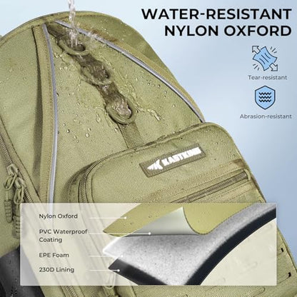 KastKing Karryall Sling Tackle Bag–Fishing Sling Pack,Fishing Backpack With Rod Holder,MOLLE System,Soft Bait & Gear Storage - color: C: Khaki