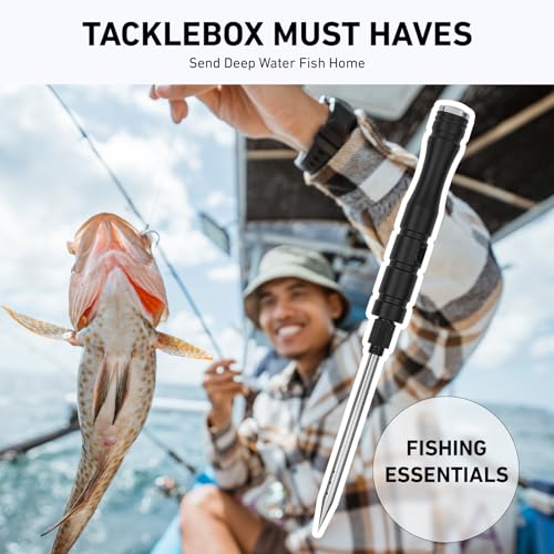 GOLDEN J Fish Venting Tool for Saltwater Fishing | Modular Design with Hidden Storage & Stainless Steel/Aluminum Build, Relieves Deep Sea Fish Pressure for Healthier Release - size: Large
