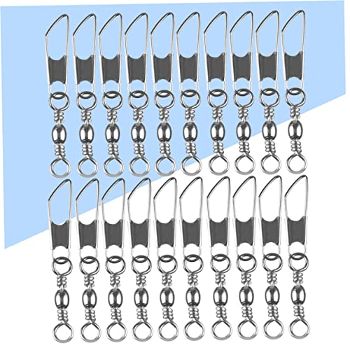 30pcs Rolling Resistance Swivel Fishing Hook Line Connector Fishing Rolling swivels Fishing Swivel Connector connectix Fishing Rolling Connector Stainless Steel to Rotate Ring - size: 16#