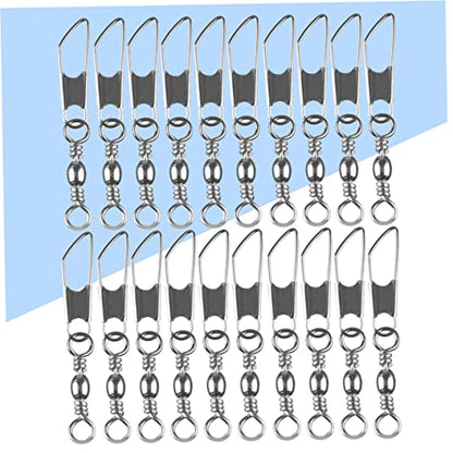 30pcs Rolling Resistance Swivel Fishing Hook Line Connector Fishing Rolling swivels Fishing Swivel Connector connectix Fishing Rolling Connector Stainless Steel to Rotate Ring - size: 16#