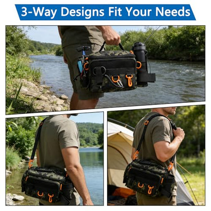 Fishing Tackle Bags with Tackle Box,Waterproof,Padded Shoulder Strap,Gear Storage,Fish Bag with 136 Pcs Fishing Lures Kit,Fish Hook Remover Tool,Fish Lip Gripper,Fishing Plier,Gifts for Men (Green) - color: Green