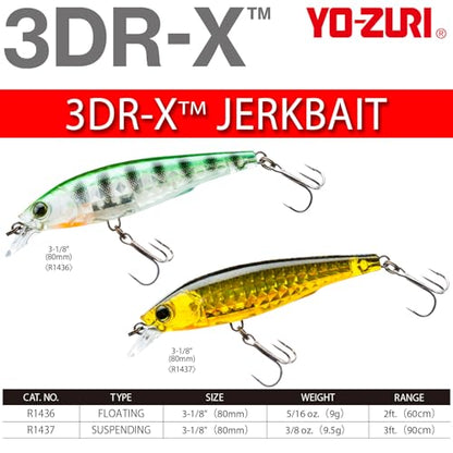 Yo-Zuri 3DR-X - color: Clear, size: 80mm