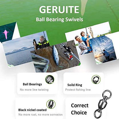 Fishing Barrel Swivels Saltwater Small Ball Bearing Swivel Heavy Duty Stainless Steel Swivels Freshwater Fish Tackle - size: Size2 (51lb) 20 Pack