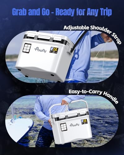 Pawfly 13-19 QT Live Bait Cooler, Leak-Proof Fishing Cooler with Rechargeable Aerator, Portable Fish Livewell for Boat, Insulated Minnow Bucket for Shrimp & Live Fish, Hard Cooler Box for Fishing - size: 13 Quart