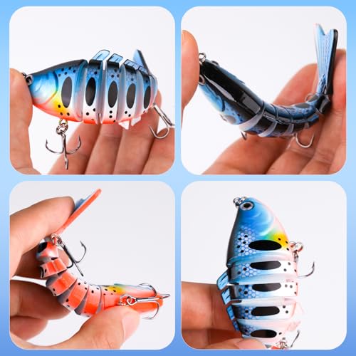 TSKS Fishing Artificial Lures Kit Mixed Including Front Diving Fin Minnow Surface Popper Crank Baits Pencil VIB with Hook and Soft Lures Accessories for Saltwater Freshwater Trout Bass Tackle Gift Set - color: 36pcs
