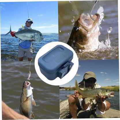 Worm Box, Plastic Fishing Live Bait Box, Breathable Holes Bait Bucket with Leakproof Lid, Clip on Worm Container for Belt.