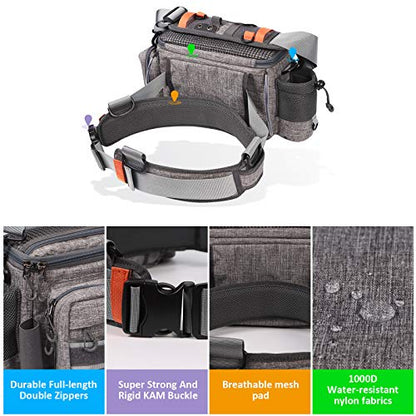 YVLEEN Sling Fishing Tackle Bag - Outdoor Tackle Box - Water-Resistant Waist Bag Cross Body Fly Fishing Sling Pack - color: A：Silver Grey