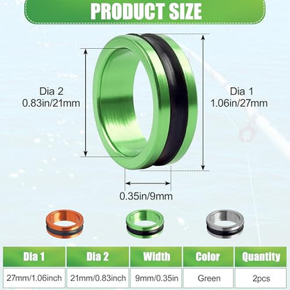 OROOTL Fishing Line Ring Knot Tying Tool, 2pcs Fishing Knot Tying Tool Alloy Line Dragger Tightener Ring FG GT Knot Puller PE Fishing Line Knotting Device Accessories for Saltwater Freshwater - color: Green-2pcs