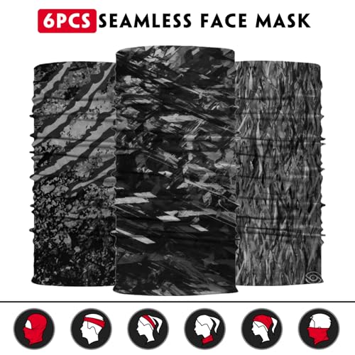 Neck Gaiter for Men Women Headwear Bandana Head Wrap Face Scarf Mask Cover Warmer Balaclava-Seamless & Versatile - color: B-black-camo