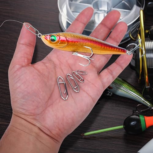200 Pcs Fishing Power Speed Clips (S:120, M:50, L:20, XL:10), High Strength Stainless Steel Speed Clip for Fishing Lure Quick Change, Freshwater Saltwater Lure Connector Tackle - color: Silver