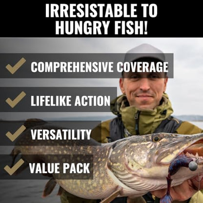LUNKERHUNT Deep Diving Crankbaits – 4-Pack | Premium Hard Bait Fishing Lures for Bass, Walleye & Saltwater | Ideal for Deep Water Action - color: 4-Pack Deep Water