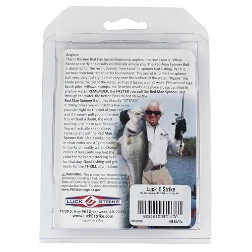 Redman Spinner Bait by Jimmy Houston, 3/8 Ounce Colorado Spinnerbait - color: Black/Yellow