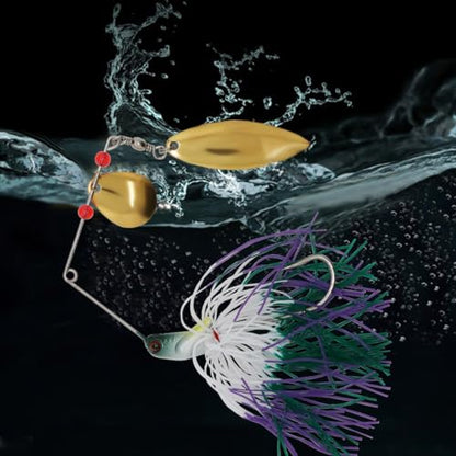 Fishing Lure Set Fishing Spoons Frog Lures Soft Hard Metal Lure Crank Popper Minnow Pencil Jig Hook for Trout Bass Salmon with Tackle Box - color: B-5pcs