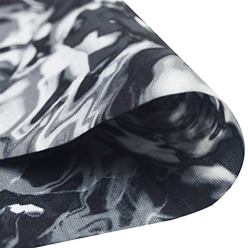 Obacle Seamless Face Mask Rave Bandana Men Women for Dust Sun Wind Protection - color: Pure Black Gray White