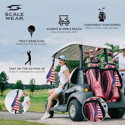 Magnetic Microfiber Waffle Golf Towel – Patriotic USA Flag Large 16"x24" Clean Golf Club Ball Magnet Clip Hang Bag Cart Strong Ultra Absorbent Gear USA Flag Men (Distressed Flag) - color: Distressed Flag