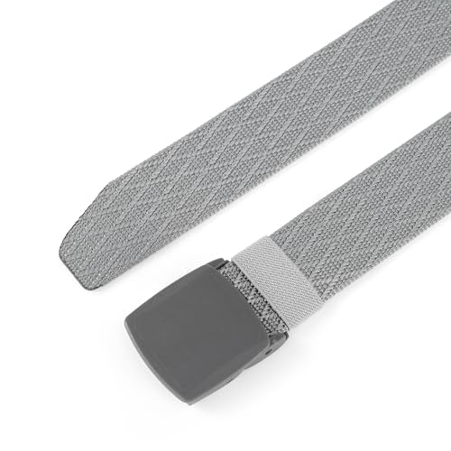 Mile High Life | Nylon Web Belt | Outdoor Military Belt | TSA Safe Buckle Plastic/Metal - color: Gray 530 Cross