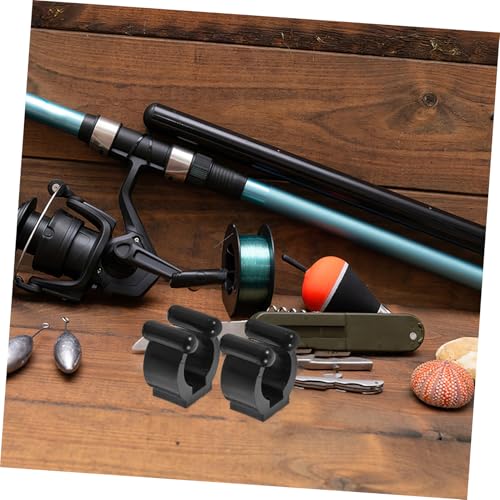 Garneck 10pcs Fishing Rod Holder Clips Billiard Cue Rack with Screws Wall-Mounted Storage for Fishing Poles and Pool Cues Design