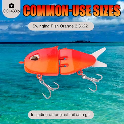 2Pcs Mini Glide Bait for Bass Fishing,Slow Sinking Fishing Lure,Freshwater Saltwater Multi Jointed Swimbait Wobbler,for Amazing Fishing Gear Gifts for Family - color: Red