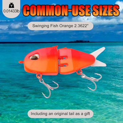 2Pcs Mini Glide Bait for Bass Fishing,Slow Sinking Fishing Lure,Freshwater Saltwater Multi Jointed Swimbait Wobbler,for Amazing Fishing Gear Gifts for Family - color: Red